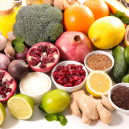 AI 생성 이미지 - ChatGPT (OpenAI) Variety of food boosting immunity